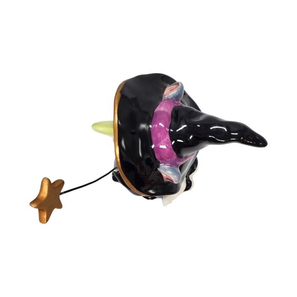 Blue Sky Clayworks Heather Goldminc Halloween Tea Light Luminary Cat Witch 10" - Picture 13 of 16